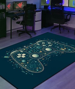 Personalized Gamer Rug for Bedroom - Customizable Game Room Area Rug for Boys