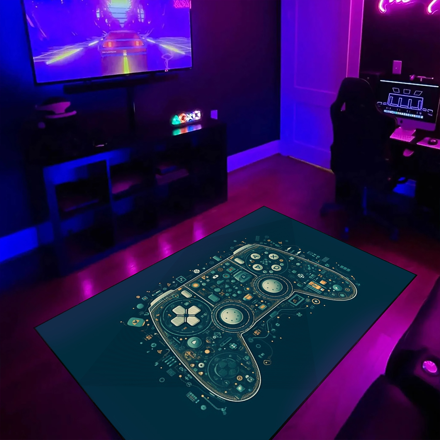 Personalized Gamer Rug for Bedroom - Customizable Game Room Area Rug for Boys - Image 3