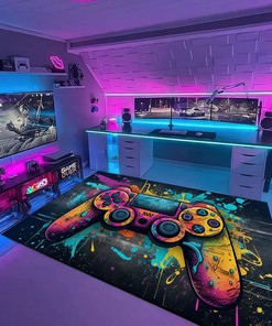 Personalized Gamer Rug for Bedroom - Game Room Themed Area Rugs - Suitable for Home Decoration