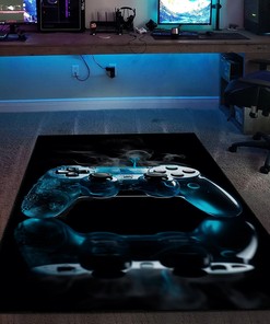 Personalized Gamer Rug for Bedroom with Full Size Game Controller Pattern