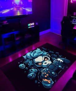 Personalized Gaming Carpet for Boys Room with 3D Game Controllers