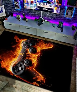 Personalized Gaming Rug for Boys Room - Game Controller Area Rug in Full Sizes - Perfect for Game Rooms or Home Decoration M02