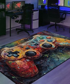 Personalized Gaming Rug for Boys Room - Game Controller Area Rug in Full Sizes - Perfect for Home Decoration M36