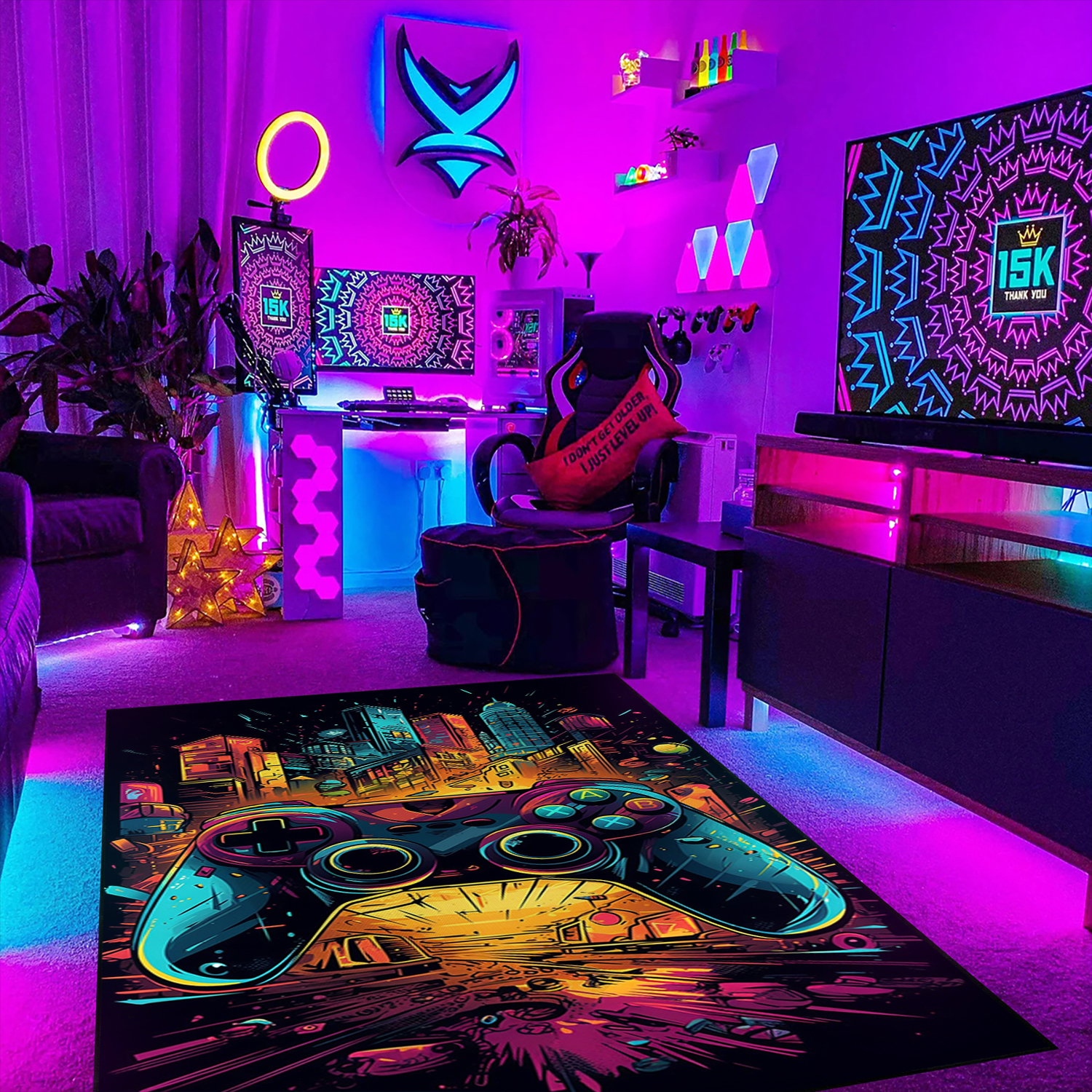 Personalized Gaming Rug for Boys Room with Custom Game Controller Design - Image 3