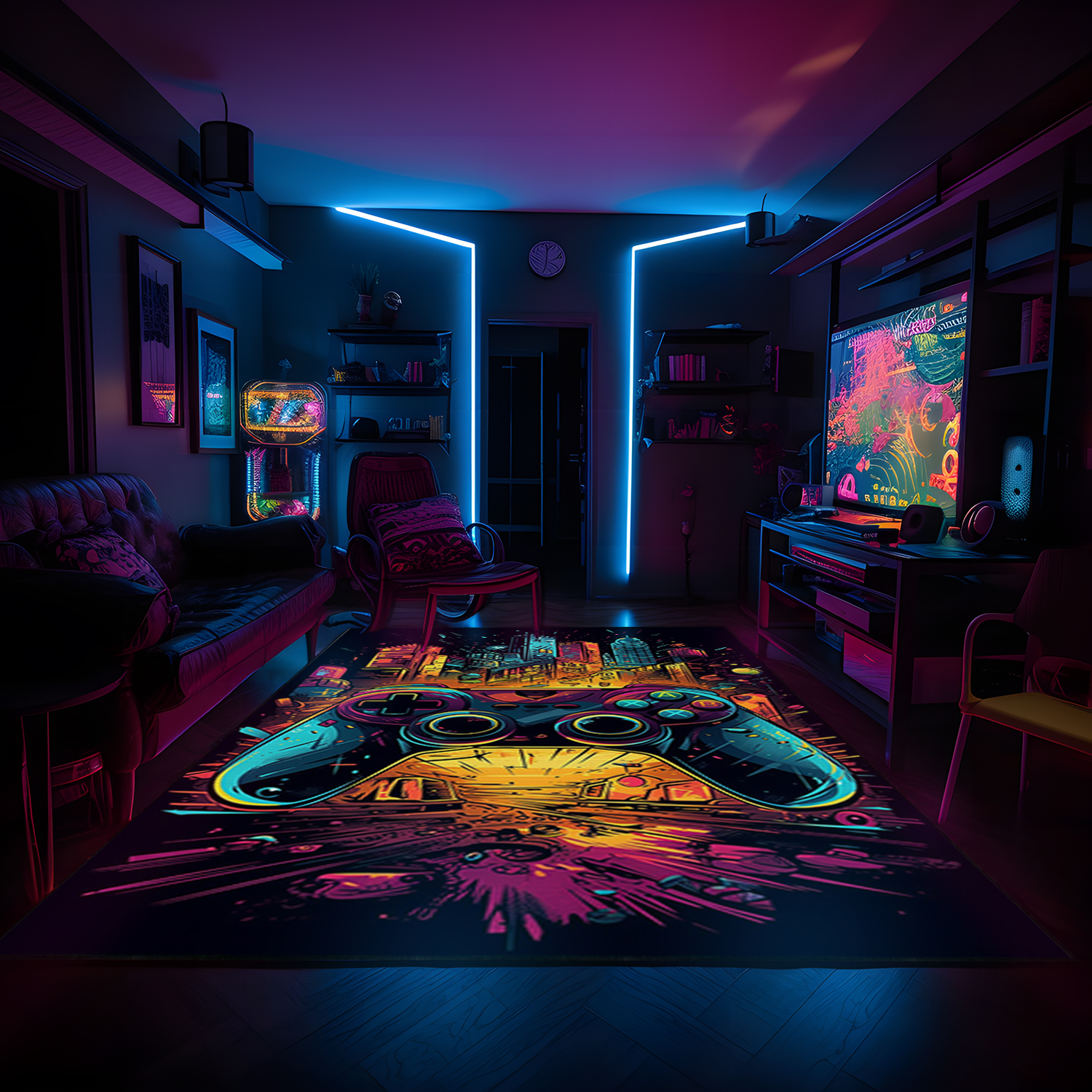 Personalized Gaming Rug for Boys Room with Custom Game Controller Design - Image 4