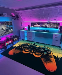 Personalized Video Game Room Carpet for Living Room Play Area
