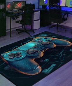 Personalized Video Game Room Rug for Boys - 3D Gaming Area Rug A28