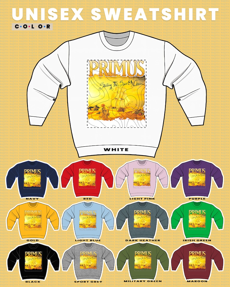 Primus Sailing The Sea of Cheese Sweatshirt and Band Shirt - Image 3