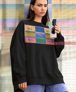 Pronouns Sweatshirt, They Them Their Theirs Gender Rights Sweater, LGBT Pride Symbol Tee