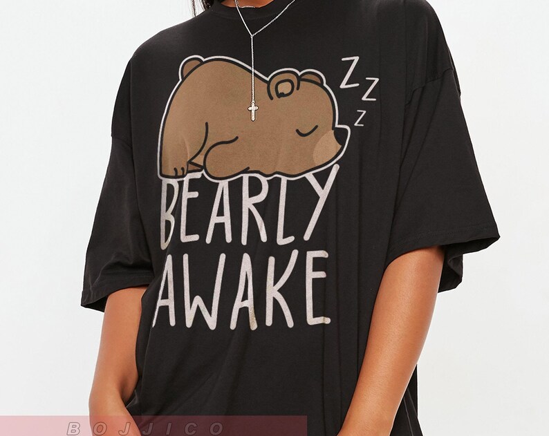 Punny Bear Joke Unisex Tee - Perfect Gift for Lazy and Sleepy Days - Image 2