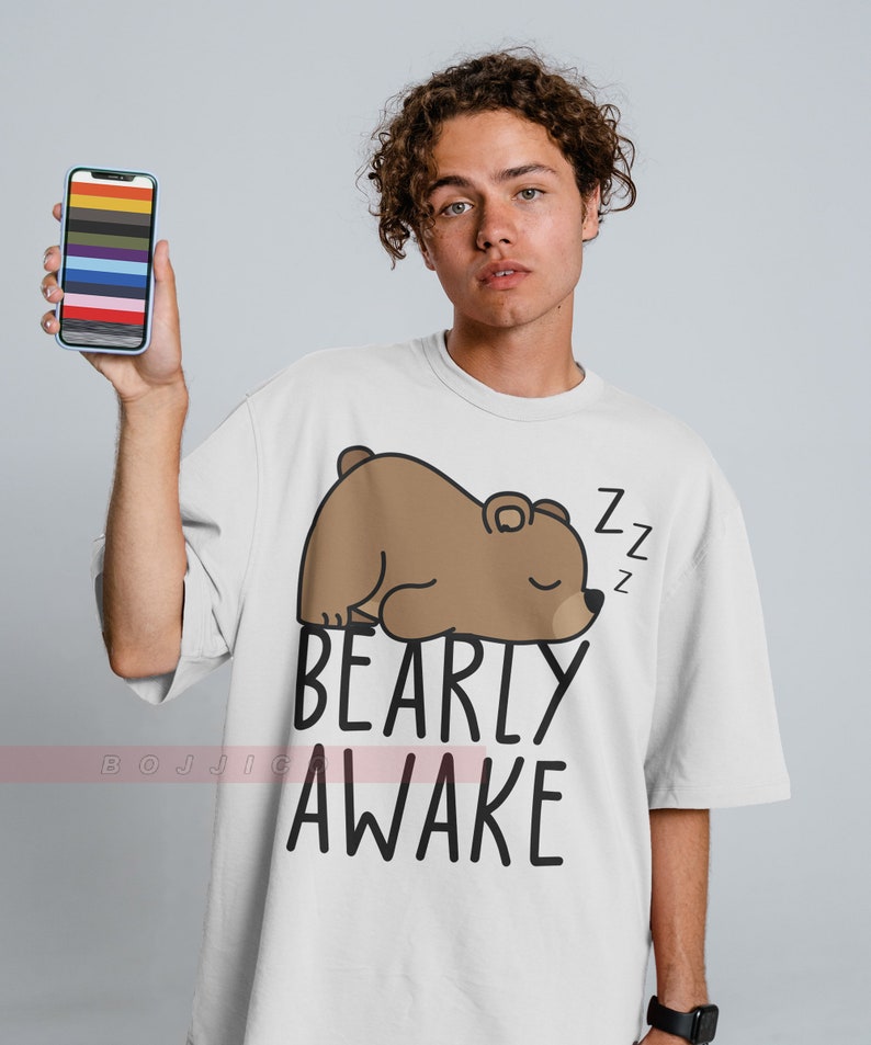 Punny Bear Joke Unisex Tee - Perfect Gift for Lazy and Sleepy Days - Image 3