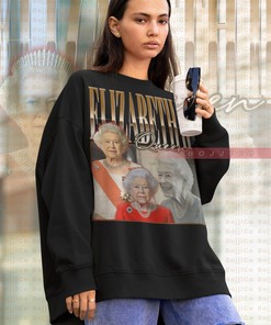 Queen Elizabeth II Retro 90s Sweater and Fan Tee