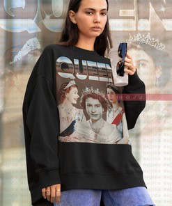 Queen Elizabeth II Sweatshirt with Rip Sweater and Fan Tshirt