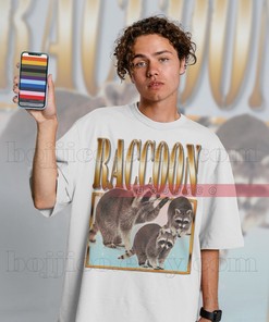 Raccoon Lover Tee, 90s Retro Sweater, Racoon Tanuki T-Shirt Gift for Fans