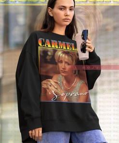 Retro 90s Carmela Soprano Sweatshirt - Mafia Boss Wife Homage Unisex Sweater for TV Series Lovers