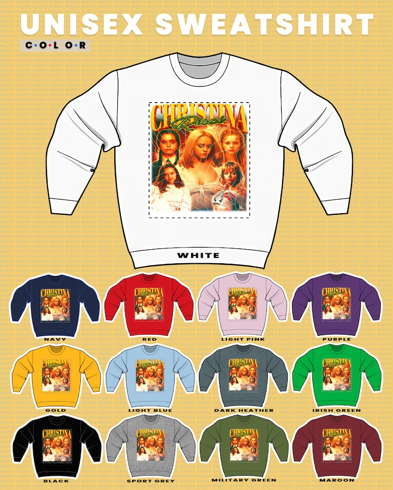 Retro Christina Ricci Vintage Sweatshirt - Homage Fan Tees for 90s Lovers - Image 3