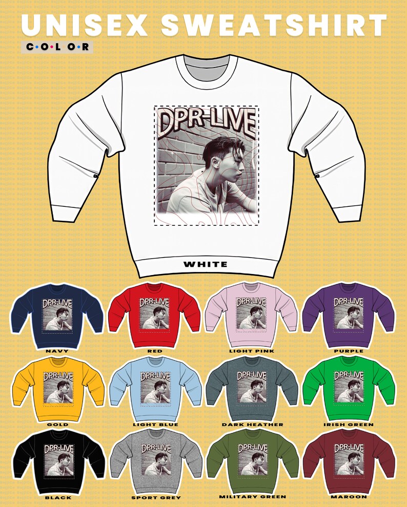 Retro DPR LIVE Unisex Sweatshirt, Hong Da-Bin Fan Tees Made for Fans - Image 3