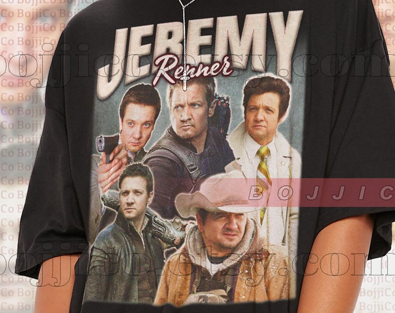 Retro Hawkeye Jeremy Renner Unisex Tee for Fans - Image 2