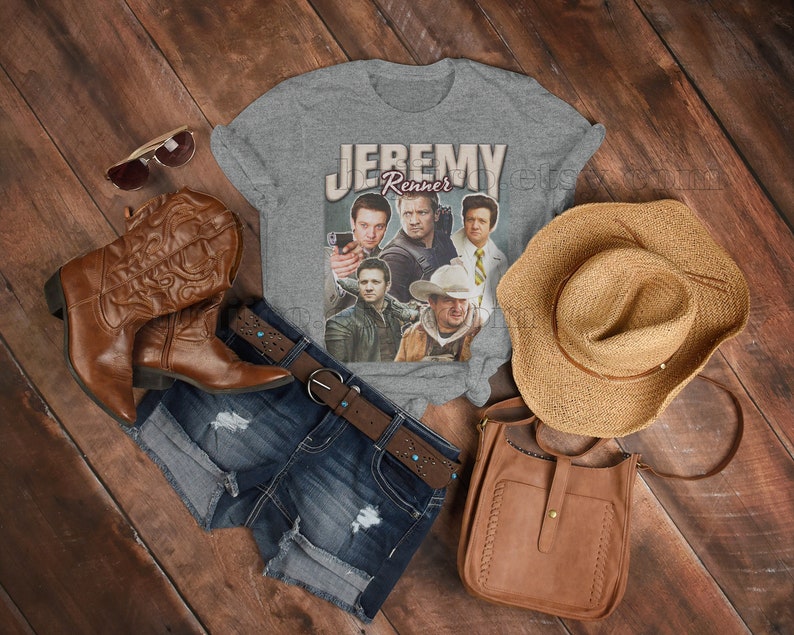 Retro Hawkeye Jeremy Renner Unisex Tee for Fans - Image 4