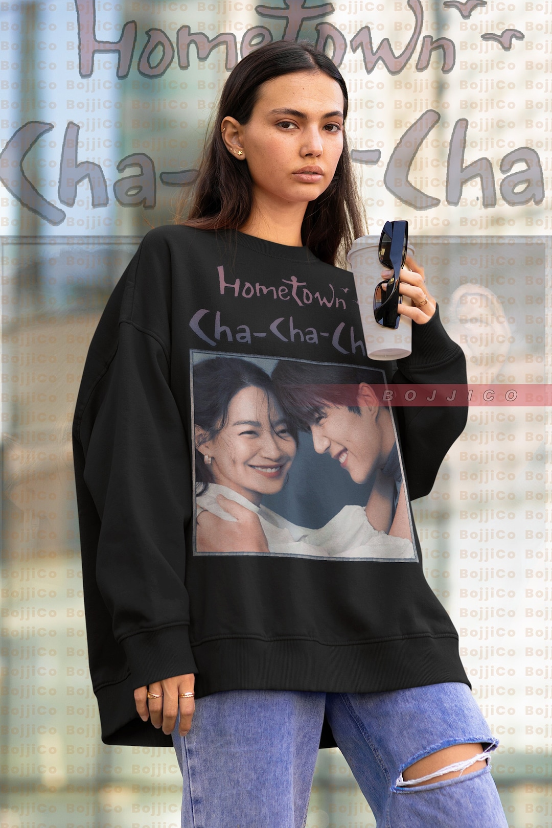 Retro Hometown CHACHACHA Sweatshirt, Homage Sweater with Kim Seon-ho and Hong Du-sik for Fans of the Korean TV show