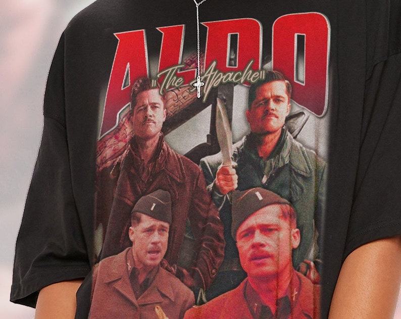 Retro Vintage Style Inglorious Basterds Shirt, Aldo The Apache Unisex T-Shirt, Lt. Aldo Raine Gift - Image 2