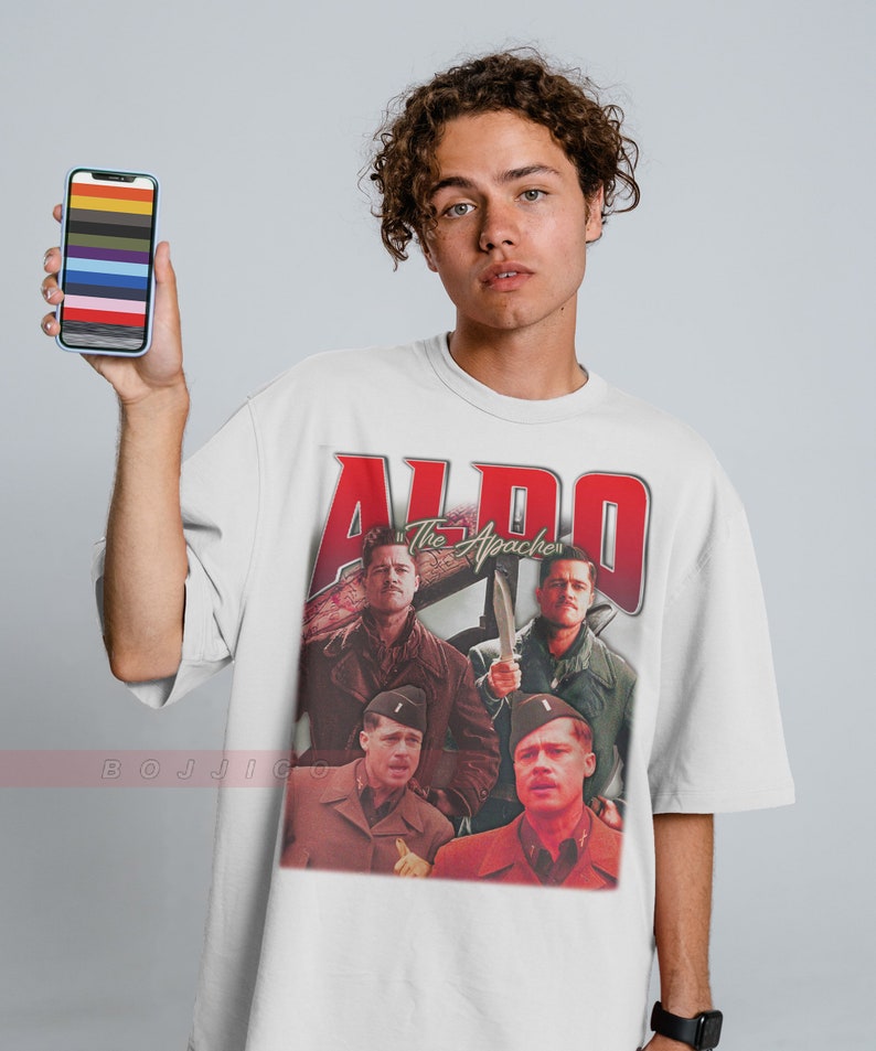 Retro Vintage Style Inglorious Basterds Shirt, Aldo The Apache Unisex T-Shirt, Lt. Aldo Raine Gift - Image 3
