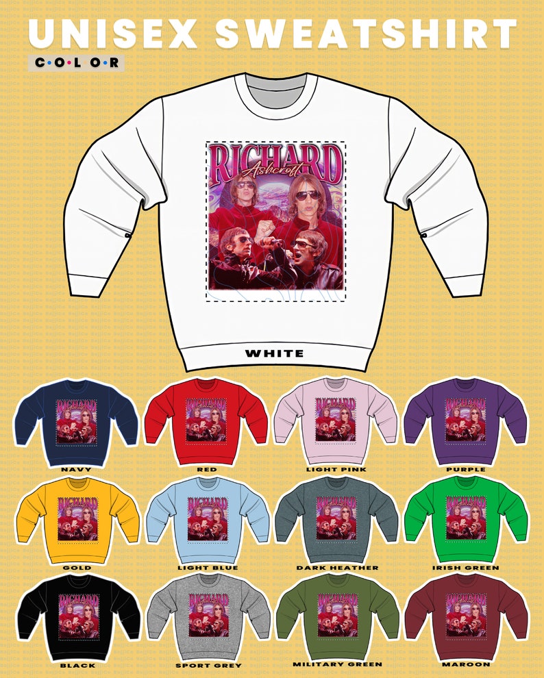 Richard Ashcroft's Homage Hoodie, Vintage Sweatshirt, The Verve Fan Apparel, Retro 90s Sweater - Image 3