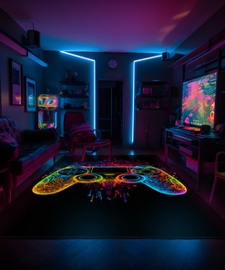 Score Big with Customized Game Room Controller Rugs for Boys Bedrooms - Premium Quality