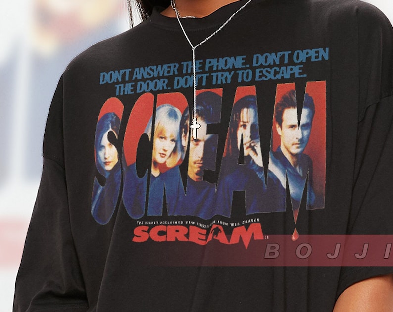 Scream Movie Vintage Tshirt, Let's Watch Scary Movie SCREAM, RETRO Scream Movie Tshirt - Image 3