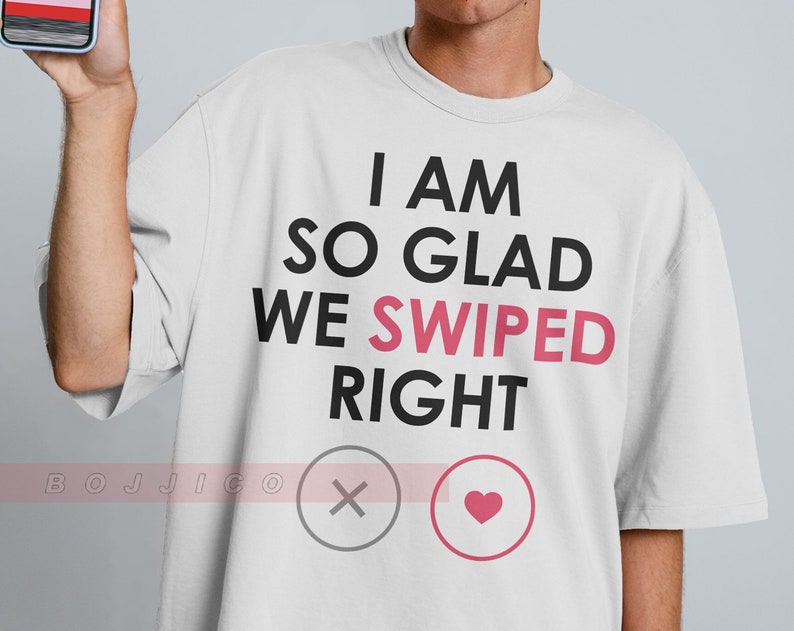 Swipe Right Valentine's Day Love Shirt, Couple Tees for Fans - Image 2