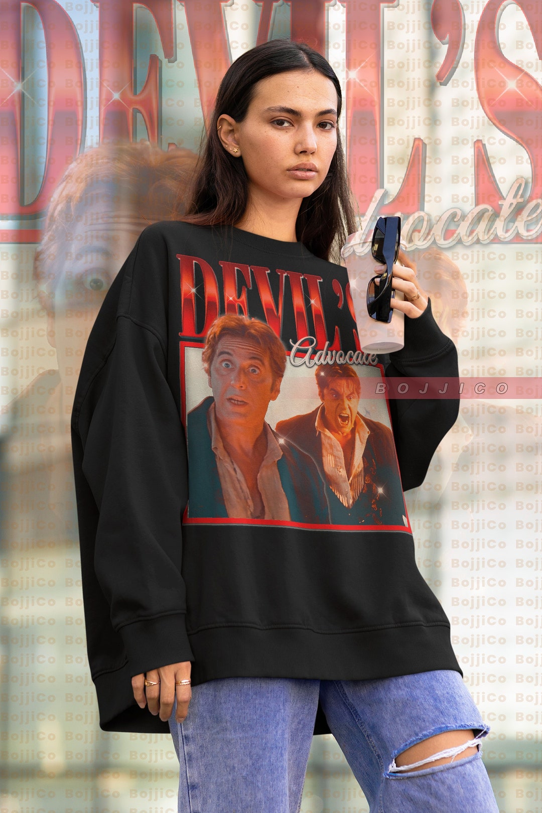 The Devil's Advocate Vintage Sweatshirt, Film Lawyer Kevin Lomax Homage Sweater