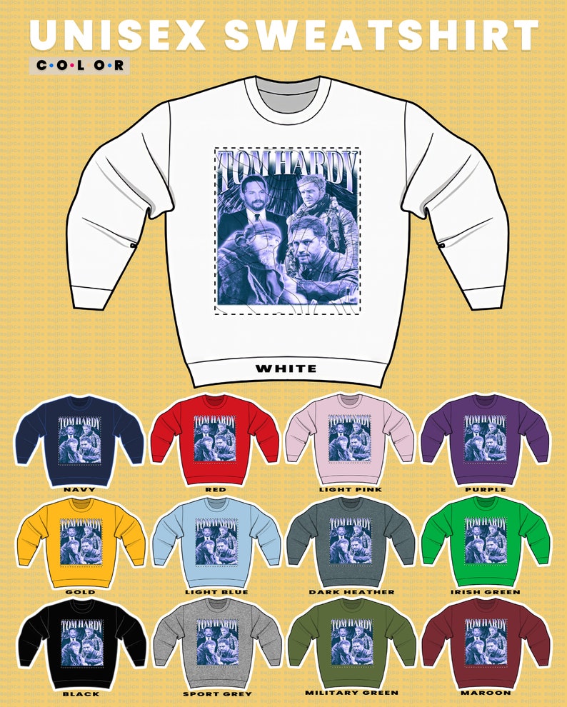 Tom Hardy Vintage Sweatshirt, Actor Homage Sweater, Fan Tee, Retro 90s Gift - Image 3