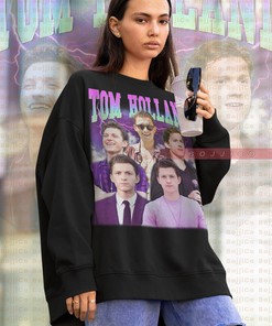 Tom Holland Merch Gift Sweatshirt - Retro 90s Sweater with Fan Art T-Shirt