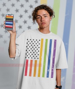 USA Pride Rainbow Symbol Tee, Funny LGBT T-Shirt, Human Rights Shirt