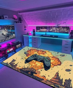 Unique Game Room Themed Area Rugs for Boys - Personalized with Name or Quotes