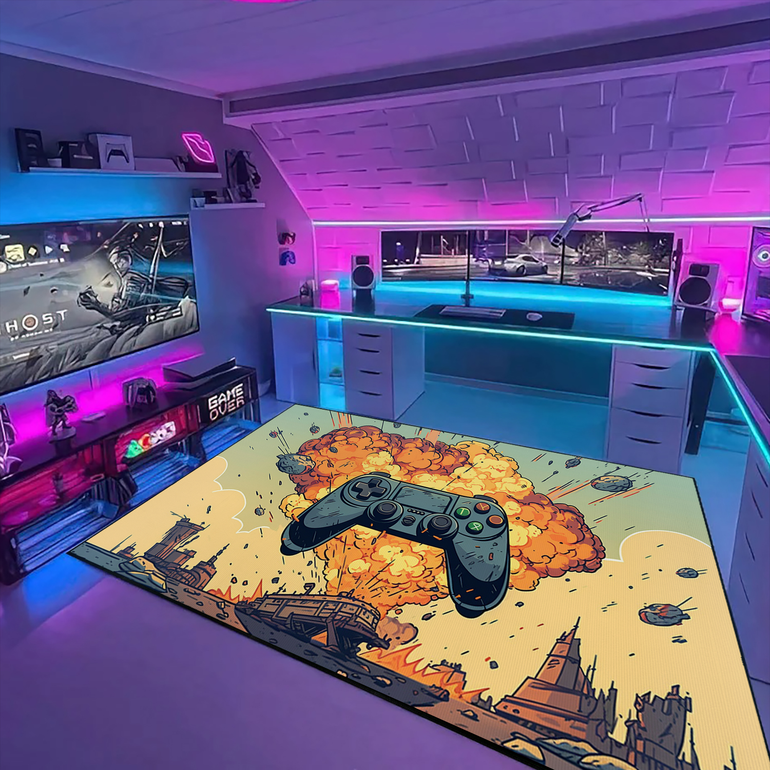 Unique Game Room Themed Area Rugs for Boys - Personalized with Name or Quotes