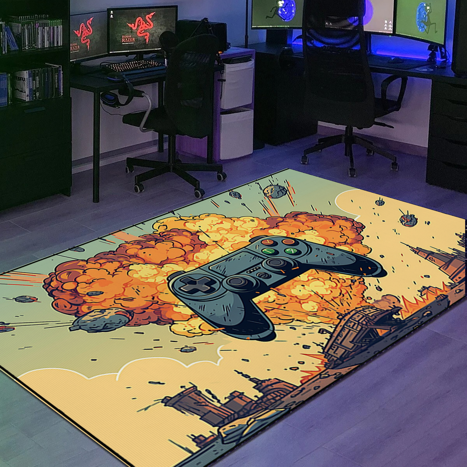 Unique Game Room Themed Area Rugs for Boys - Personalized with Name or Quotes - Image 2