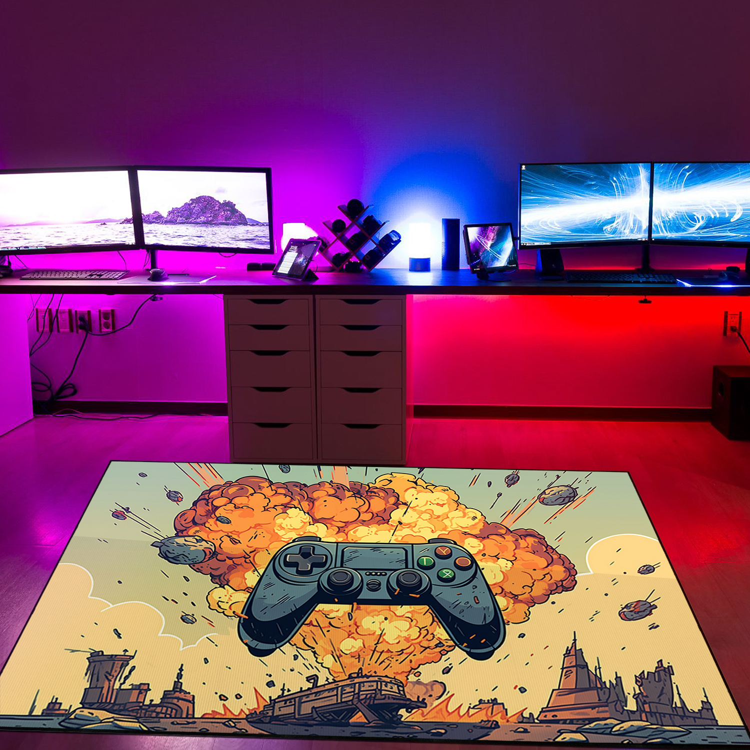 Unique Game Room Themed Area Rugs for Boys - Personalized with Name or Quotes - Image 3