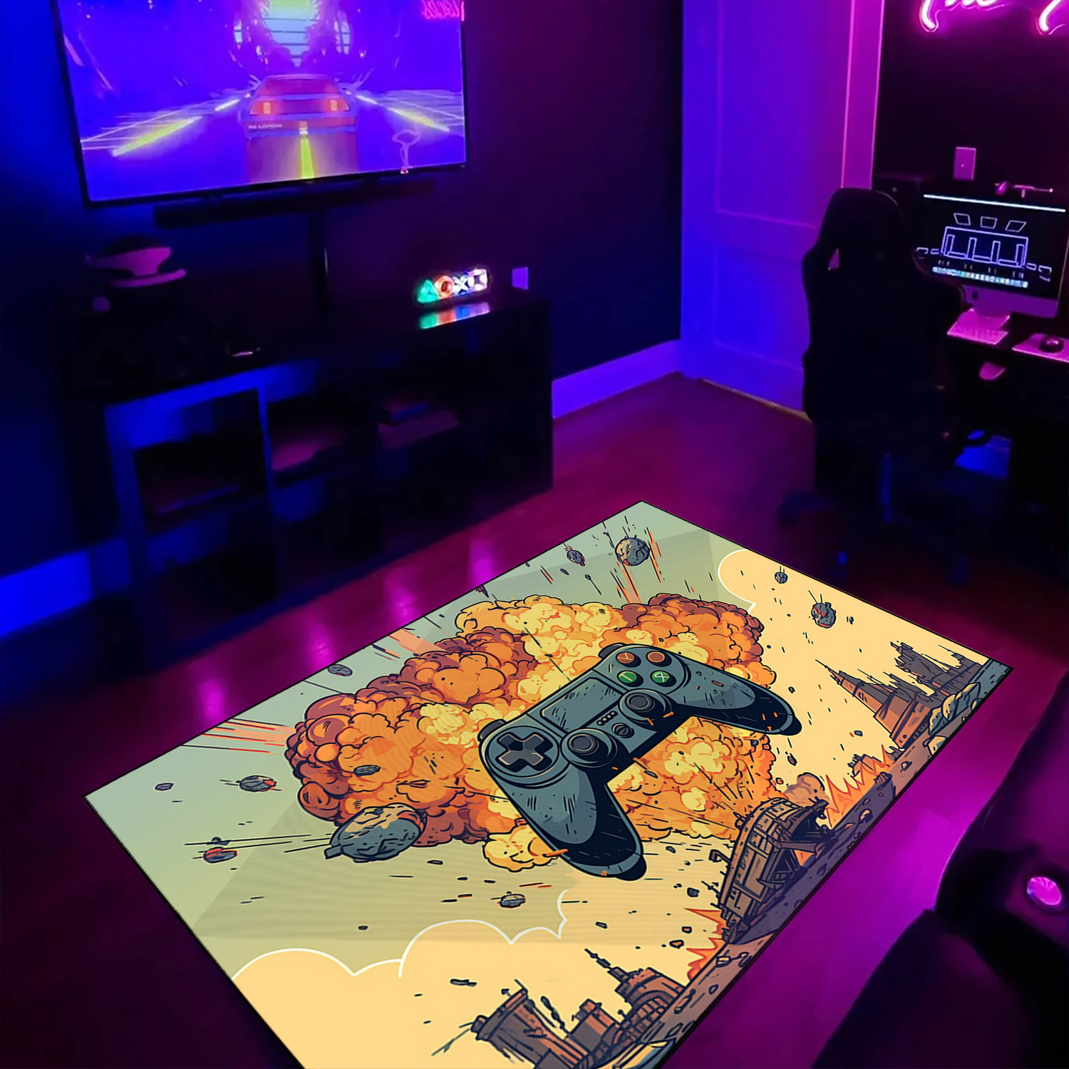 Unique Game Room Themed Area Rugs for Boys - Personalized with Name or Quotes - Image 4
