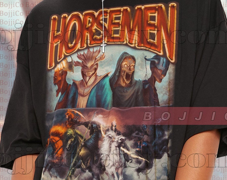 Vintage Four Horsemen Tee - Famous Horsemen of Apocalypse, Great Gift for Fans of the End Times and Prophecy - Image 2