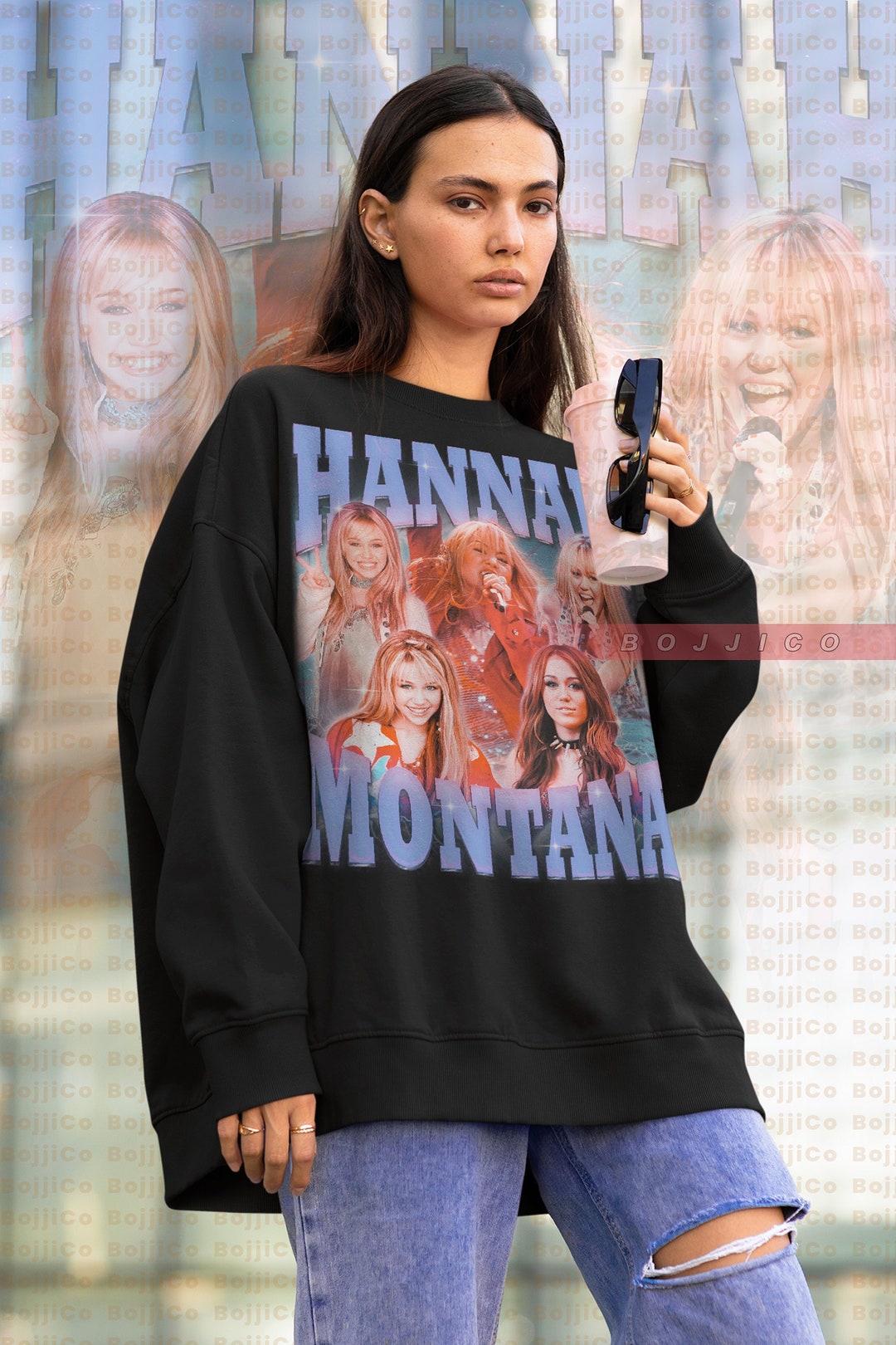 Vintage HANNAH MONTANA Sweatshirt, Hip Hop Rap sweater with Hannah Montana Fans Gift and Gift for Fans quote
