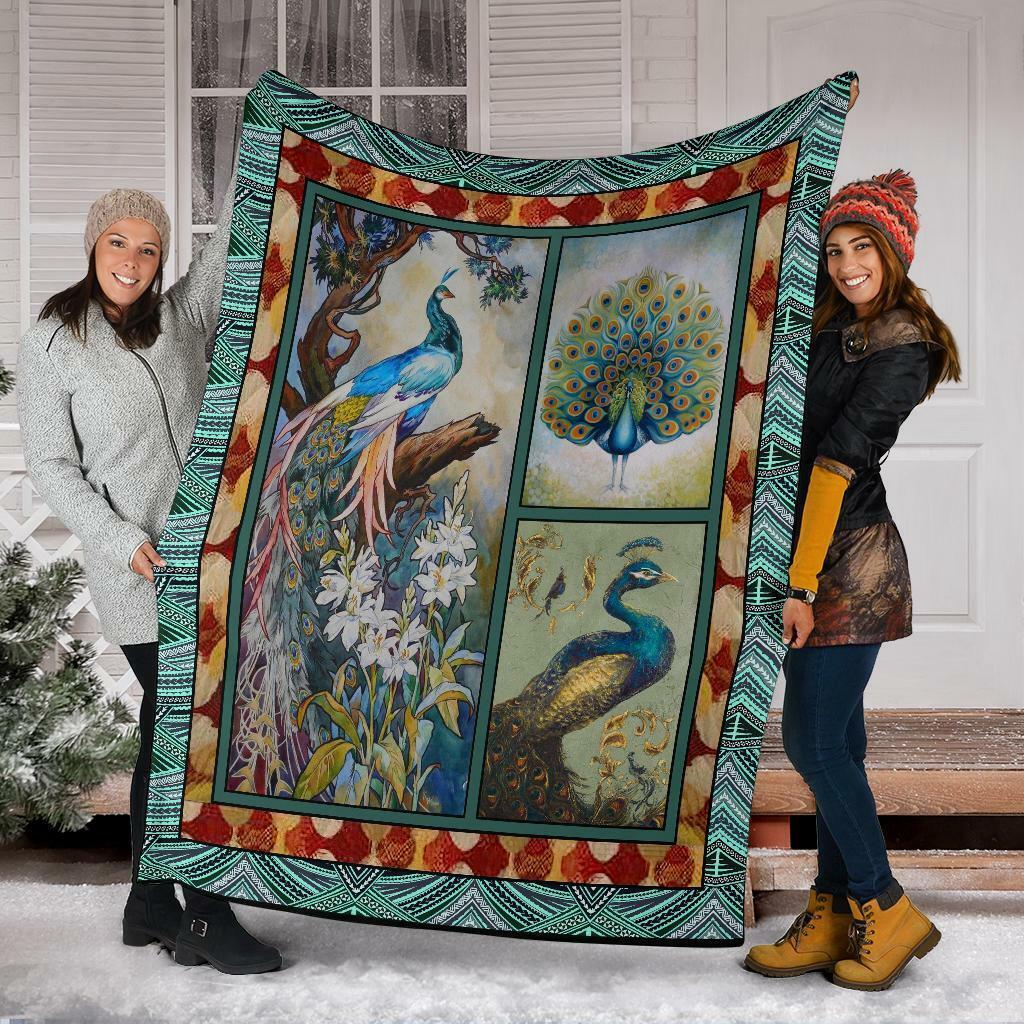 Peacock Blanket, Peacock Fleece, Sherpa Blanket - Image 4