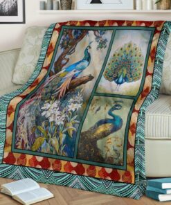 Peacock Blanket, Peacock Fleece, Sherpa Blanket