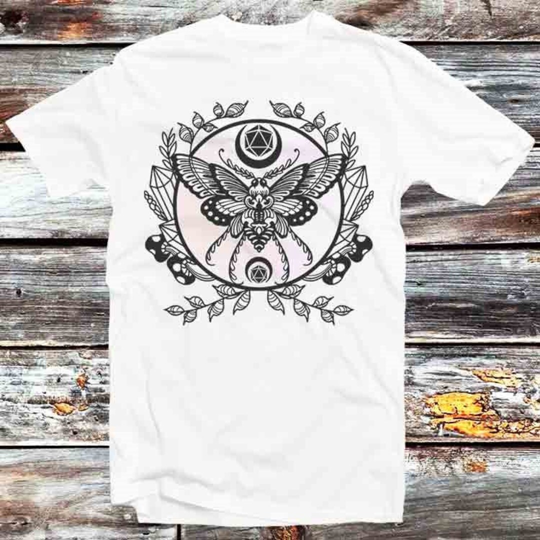 20-Sided Dice Dungeon Masters RPG Pink Moth Shirt - Anime Gift for Gamers