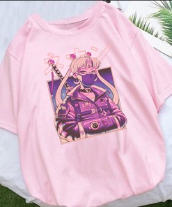 90s Anime Theme Sailor Moon Tee, Harajuku Clothing T-Shirt for Fans of the Japanese Anime