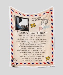 A Letter From Heaven Personalized Name Quilt Blanket - Great Gifts for Family and Home Decoration - Suitable for Sofa Blanket