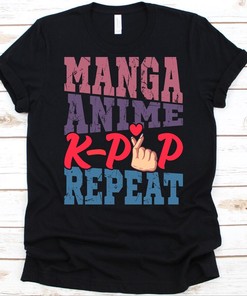 Addictive K-Pop and Manga Repeat T-Shirt for Fans of Korean Pop and Manga Lovers, Perfect Unique Gift