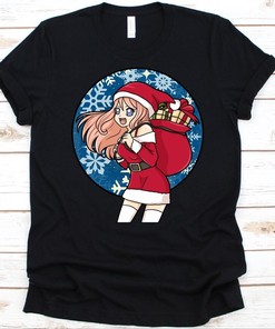 Adorable Christmas Anime T-Shirt for Japanese Animation Lovers, Perfect Unique Gift for the Holidays