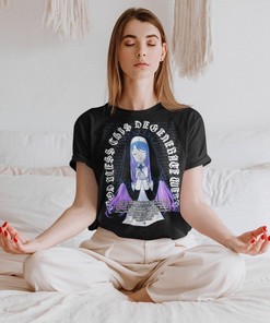 Aesthetic Blue Grunge Weeb Urban Clothing T-Shirt - Cute Anime Waifu with Harajuku Nun Theme