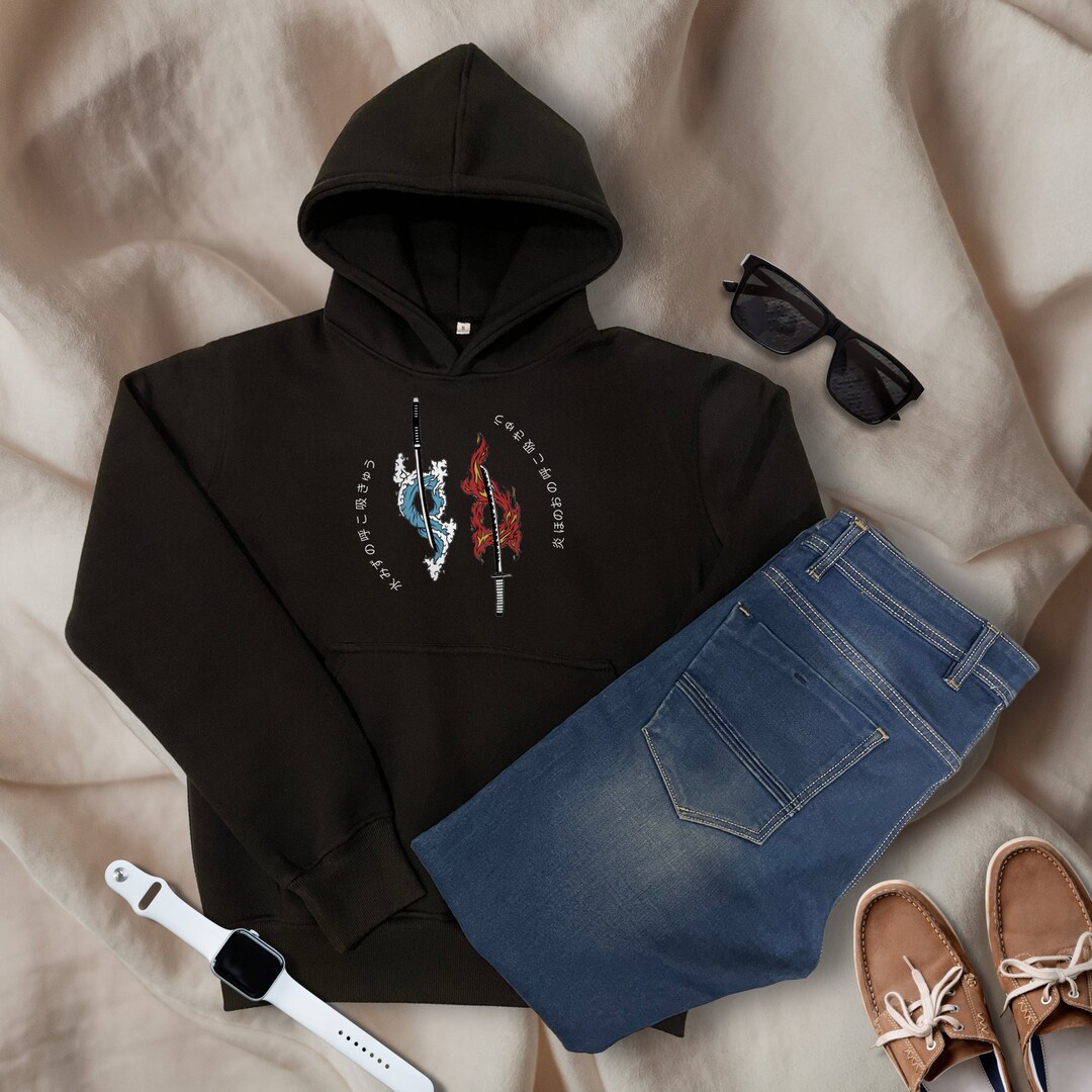 Aesthetic Fire and Water Anime Hoodie for Anime Lovers